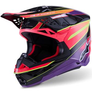 Motokros čelada Alpinestars Supertech S-M10 Era roza-vijolična-fluo rumena