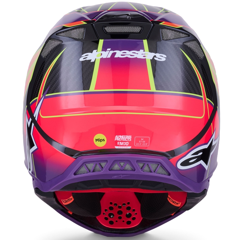 Motokros čelada Alpinestars Supertech S-M10 Era roza-vijolična-fluo rumena