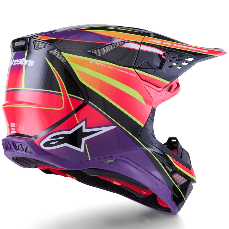 Motokros čelada Alpinestars Supertech S-M10 Era roza-vijolična-fluo rumena