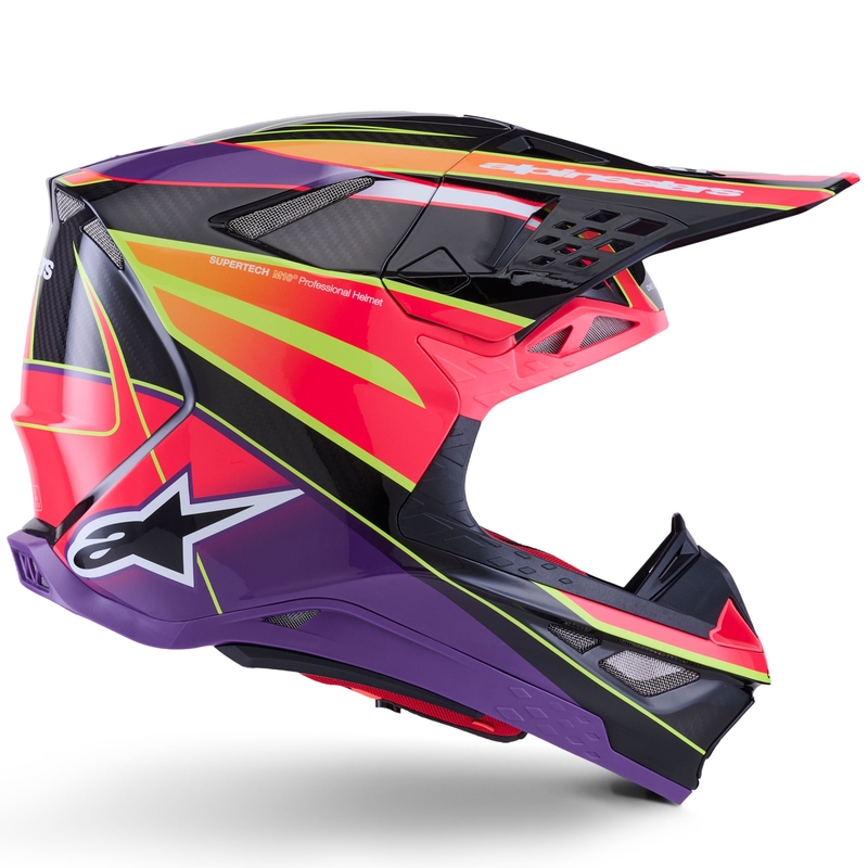 Motokros čelada Alpinestars Supertech S-M10 Era roza-vijolična-fluo rumena