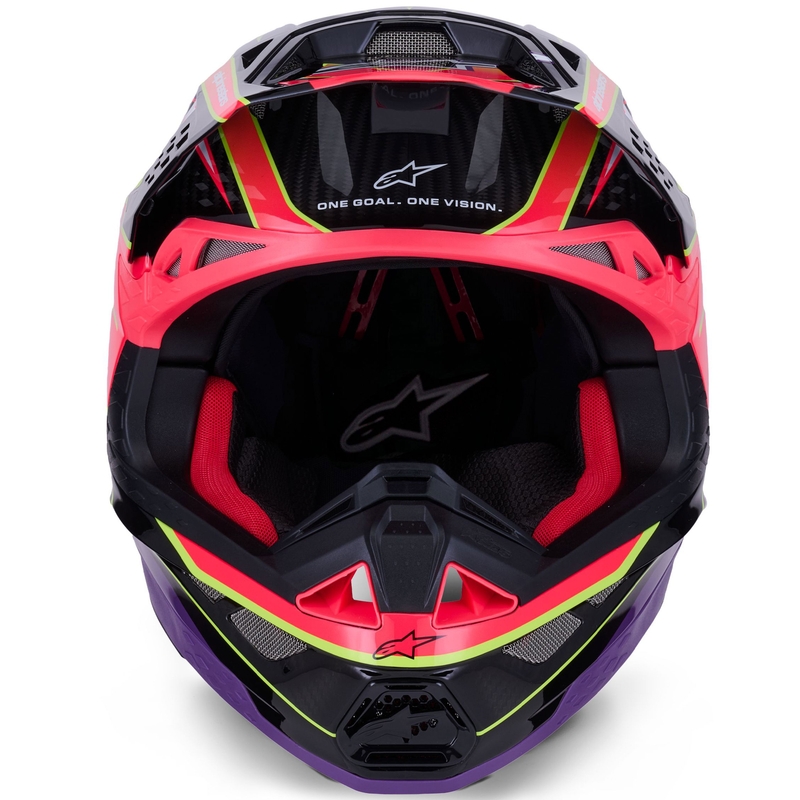 Motokros čelada Alpinestars Supertech S-M10 Era roza-vijolična-fluo rumena
