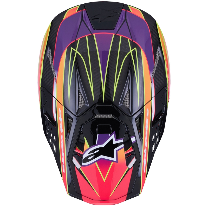 Motokros čelada Alpinestars Supertech S-M10 Era roza-vijolična-fluo rumena