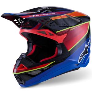 Motokros čelada Alpinestars Supertech S-M10 Era modro-rdeče-fluo rumena