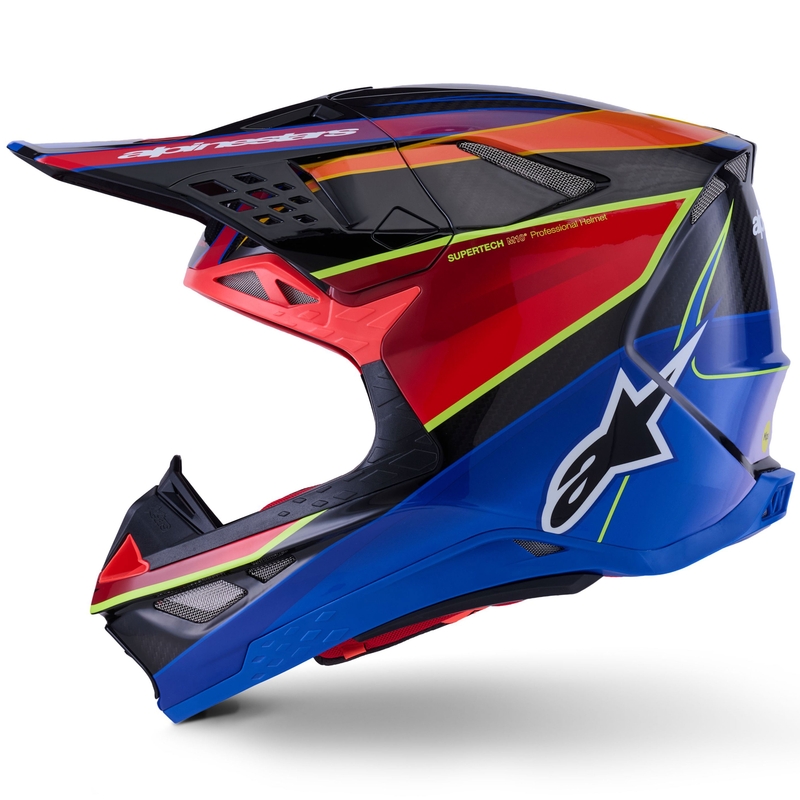 Motokros čelada Alpinestars Supertech S-M10 Era modro-rdeče-fluo rumena