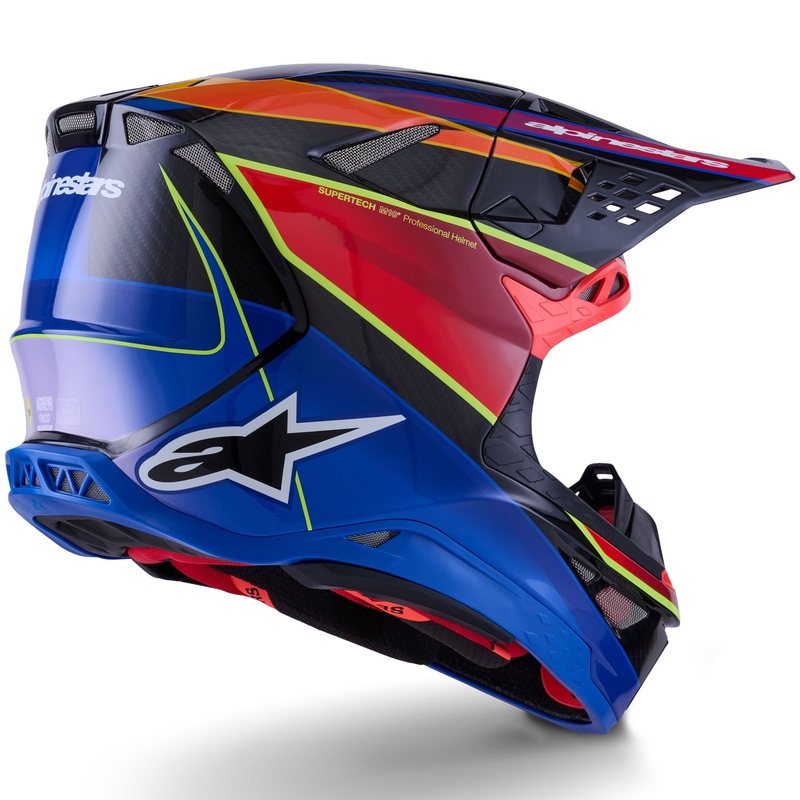 Motokros čelada Alpinestars Supertech S-M10 Era modro-rdeče-fluo rumena