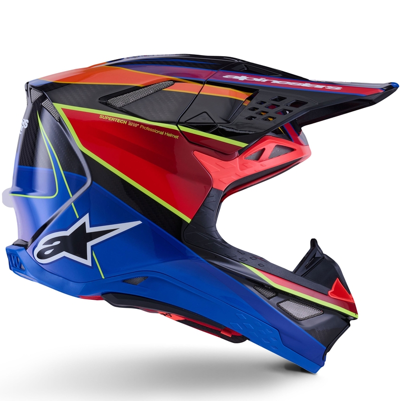 Motokros čelada Alpinestars Supertech S-M10 Era modro-rdeče-fluo rumena