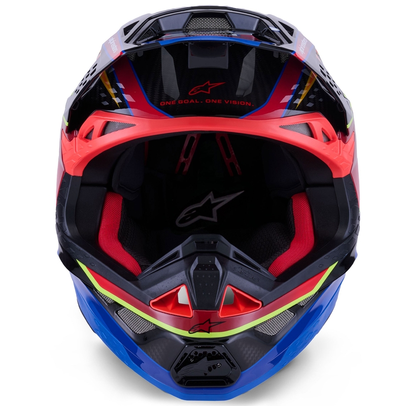 Motokros čelada Alpinestars Supertech S-M10 Era modro-rdeče-fluo rumena