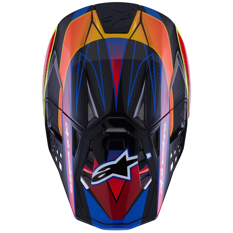 Motokros čelada Alpinestars Supertech S-M10 Era modro-rdeče-fluo rumena