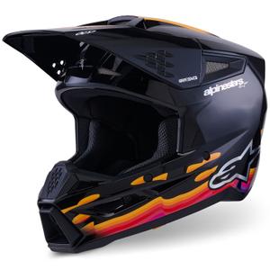 Motokros čelada Alpinestars S-M3 Force črno-rumeno-rdeče-bela