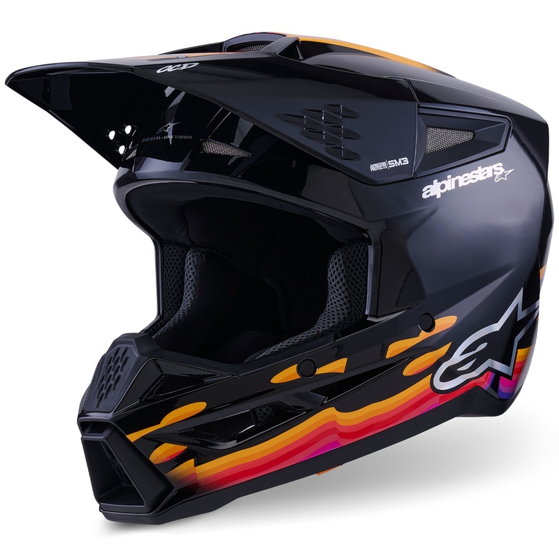 Motokros čelada Alpinestars S-M3 Force črno-rumeno-rdeče-bela