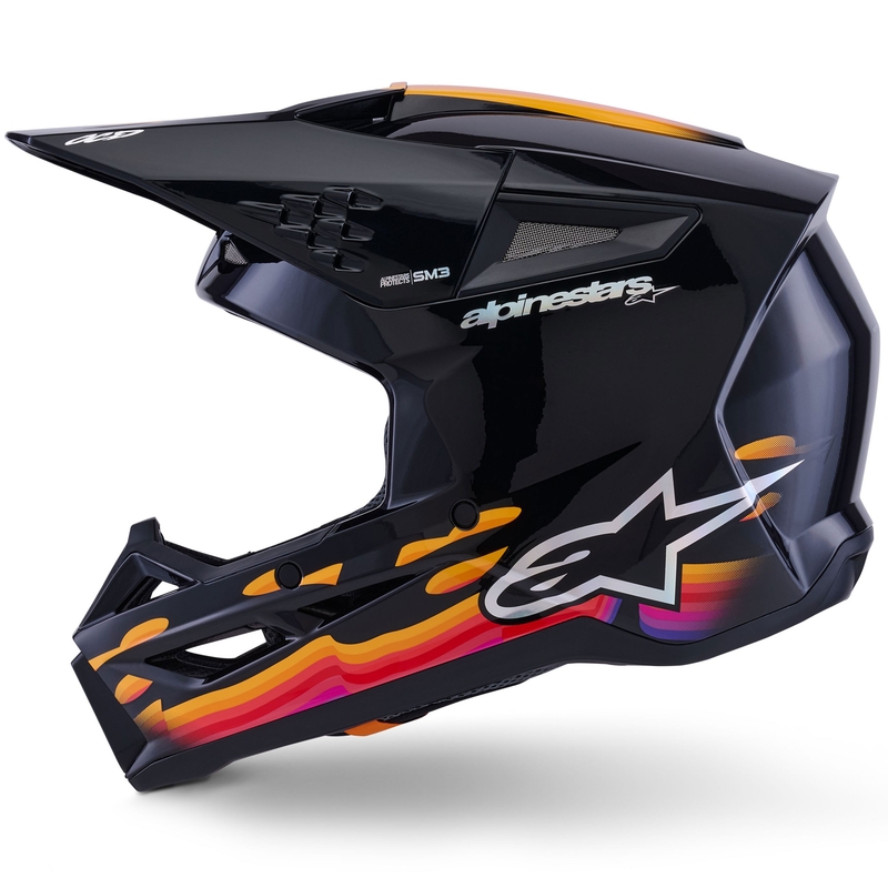 Motokros čelada Alpinestars S-M3 Force črno-rumeno-rdeče-bela