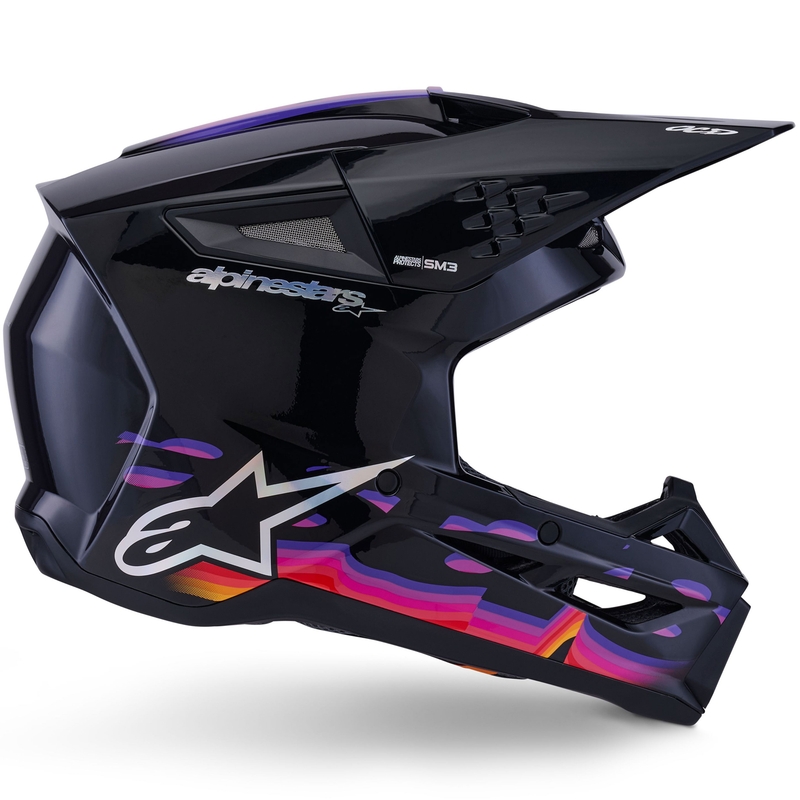 Motokros čelada Alpinestars S-M3 Force črno-rumeno-rdeče-bela