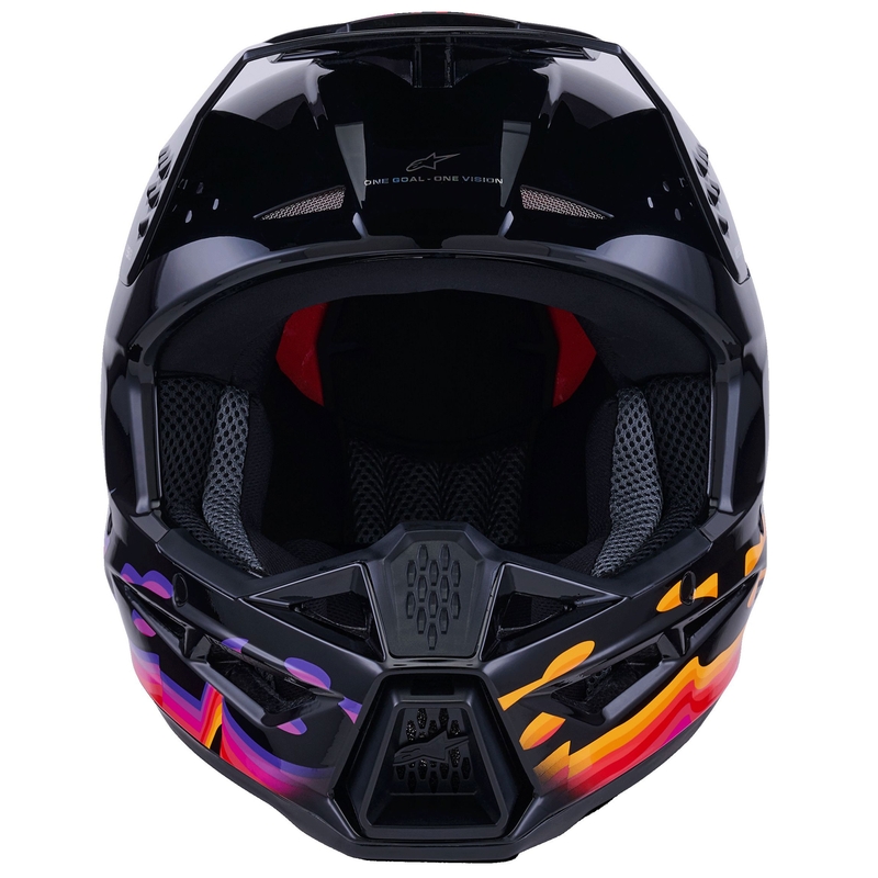 Motokros čelada Alpinestars S-M3 Force črno-rumeno-rdeče-bela