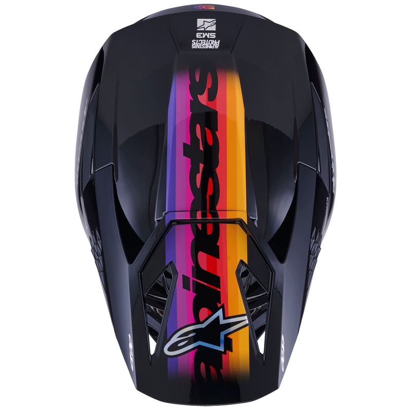 Motokros čelada Alpinestars S-M3 Force črno-rumeno-rdeče-bela