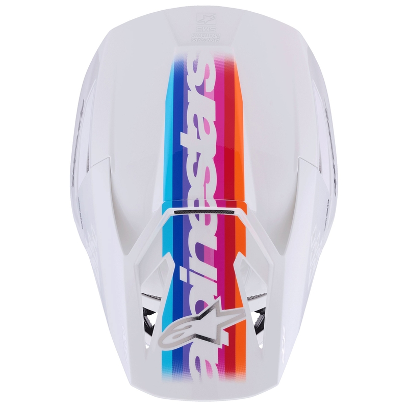 Motokros čelada Alpinestars S-M3 Force bela-rumena-roza-vijolična