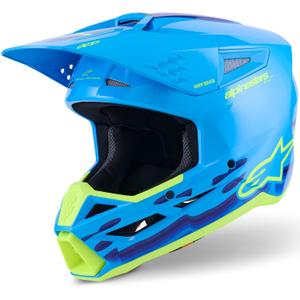 Motokros čelada Alpinestars S-M3 Force modro-fluo rumena
