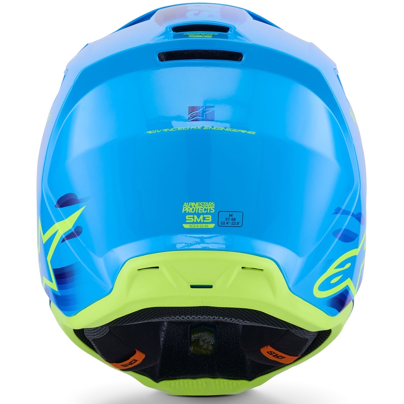 Motokros čelada Alpinestars S-M3 Force modro-fluo rumena