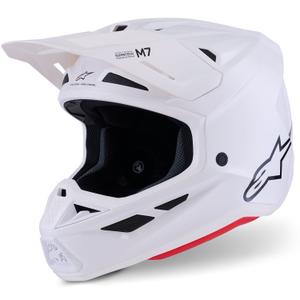 Motokros čelada Alpinestars SM7 Solid, bela