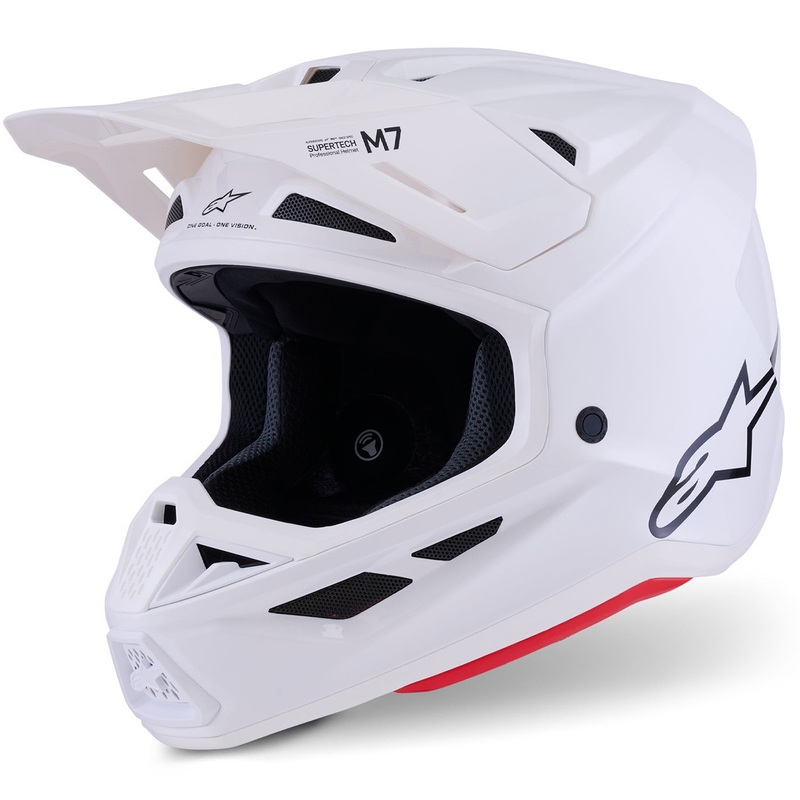 Motokros čelada Alpinestars SM7 Solid, bela