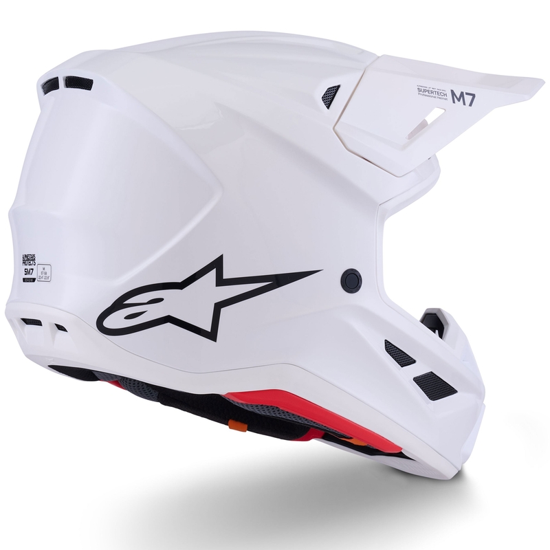 Motokros čelada Alpinestars SM7 Solid, bela