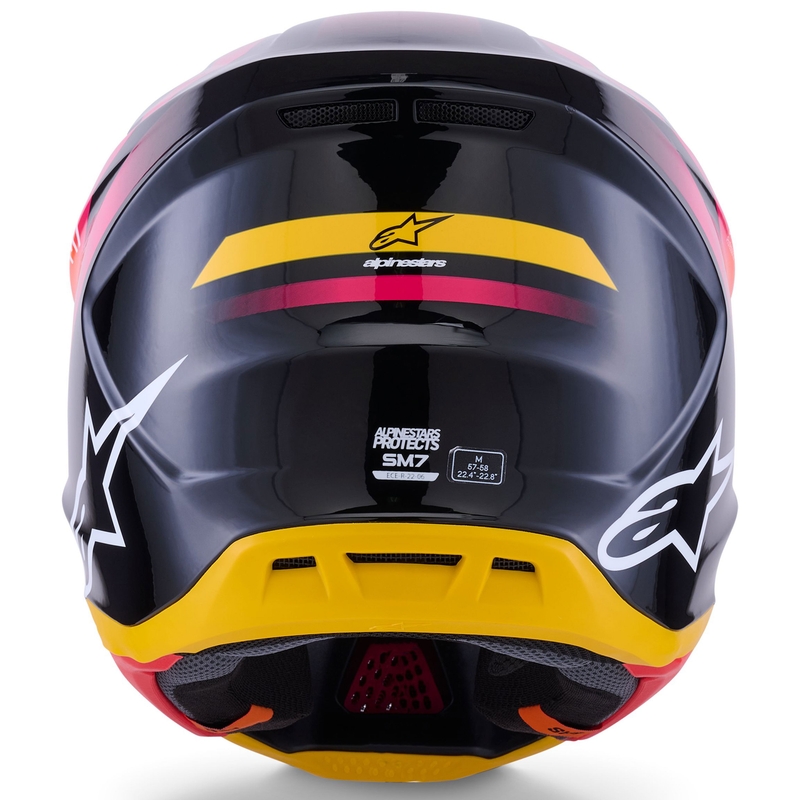 Motokros čelada Alpinestars SM7 Rise črno-rumeno-fluo roza