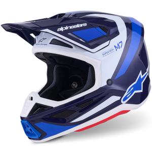 Motokros čelada Alpinestars SM7 Rise modro-bela