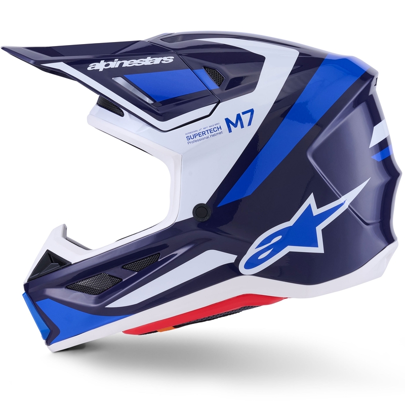 Motokros čelada Alpinestars SM7 Rise modro-bela