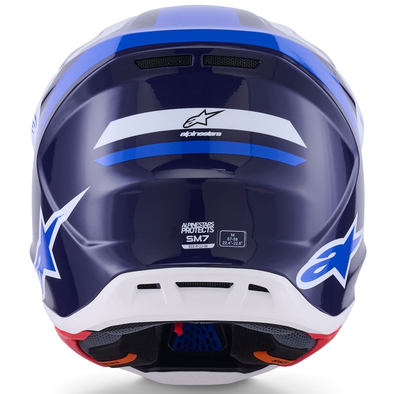 Motokros čelada Alpinestars SM7 Rise modro-bela