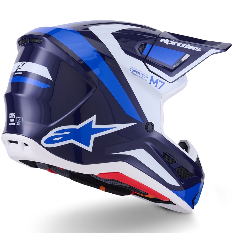 Motokros čelada Alpinestars SM7 Rise modro-bela