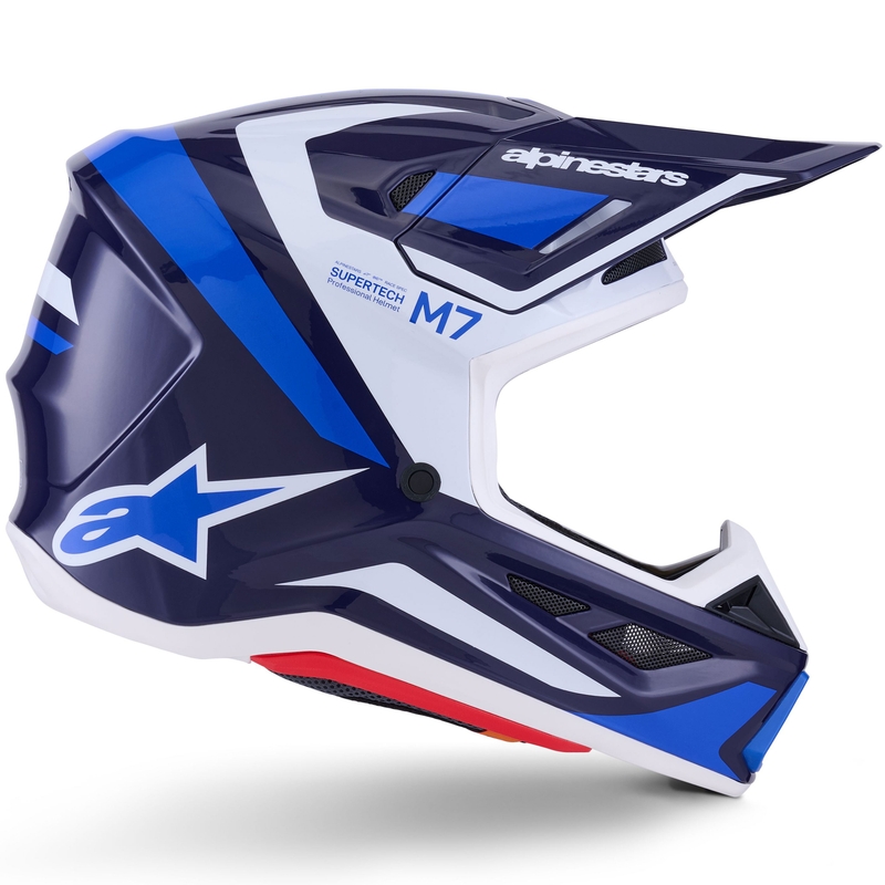 Motokros čelada Alpinestars SM7 Rise modro-bela