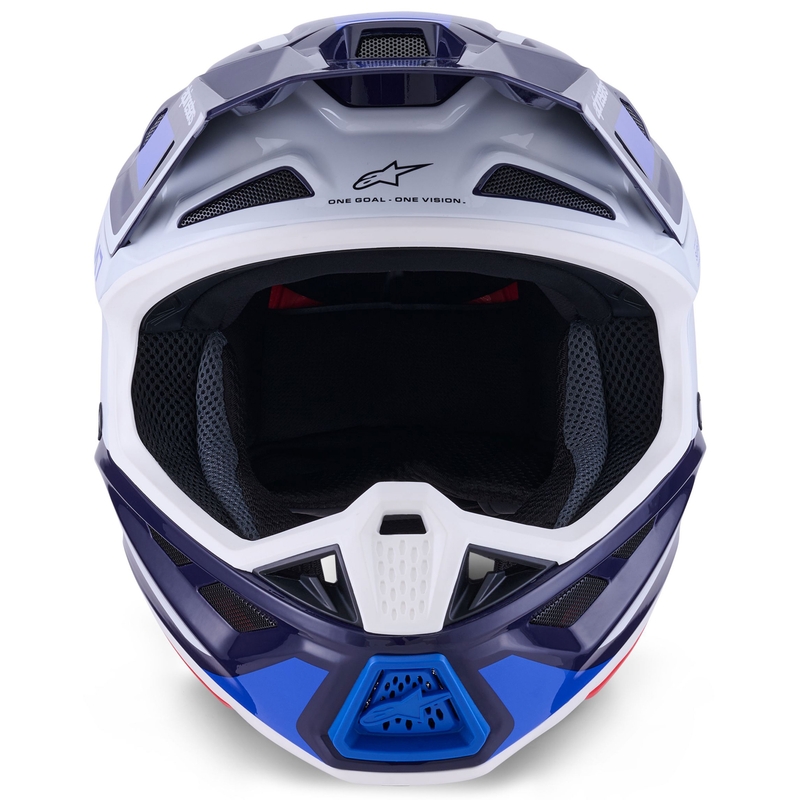 Motokros čelada Alpinestars SM7 Rise modro-bela
