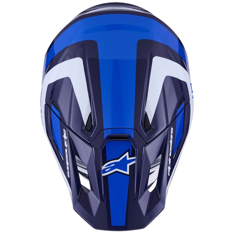 Motokros čelada Alpinestars SM7 Rise modro-bela
