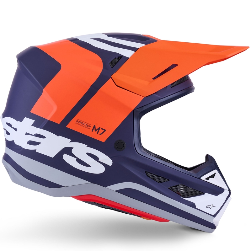 Motokros čelada Alpinestars SM7 Core mat oranžno-modro-bela