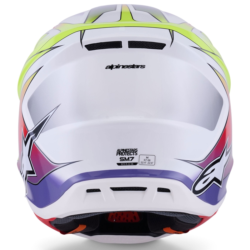 Motokros čelada Alpinestars SM7 Fuse bela-fluo rumena-vijolična