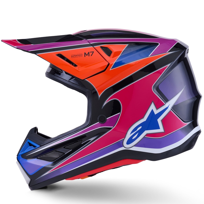 Motokros čelada Alpinestars SM7 Fuse modro-vijolično-roza