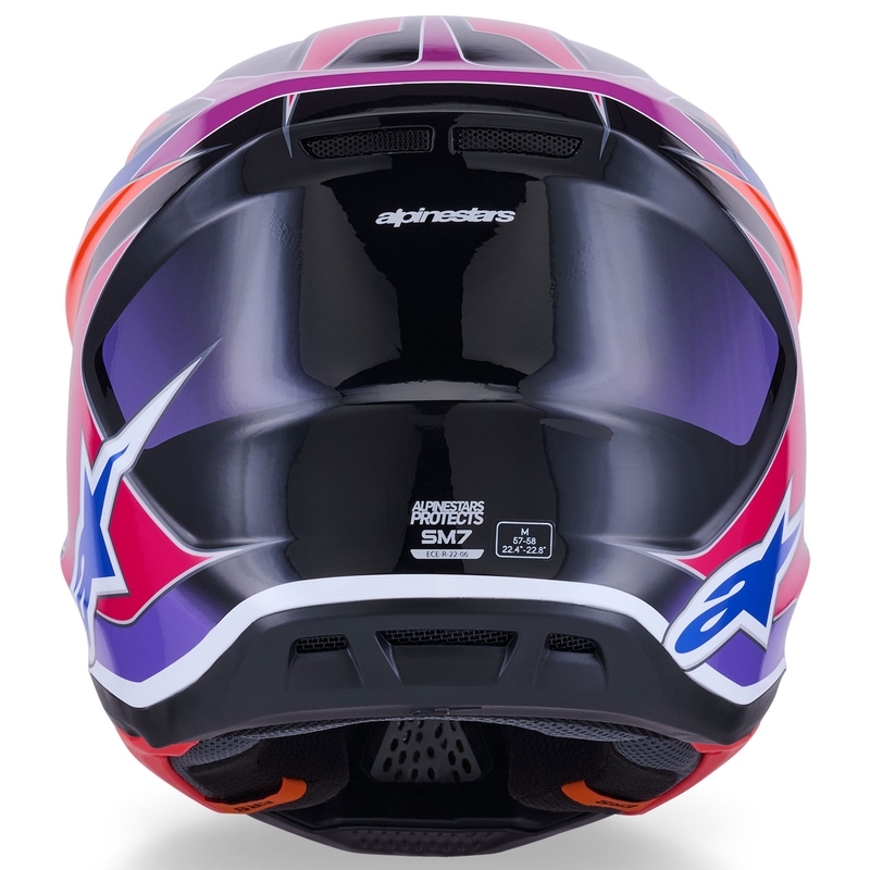 Motokros čelada Alpinestars SM7 Fuse modro-vijolično-roza