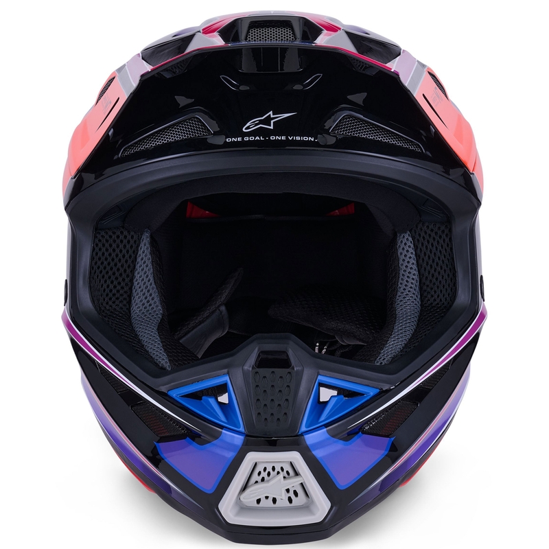 Motokros čelada Alpinestars SM7 Fuse modro-vijolično-roza