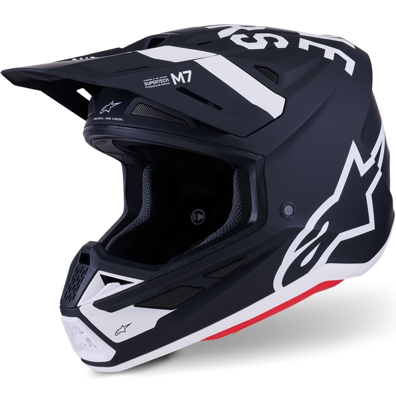 Motokros čelada Alpinestars SM7 Dasher mat črno-bela