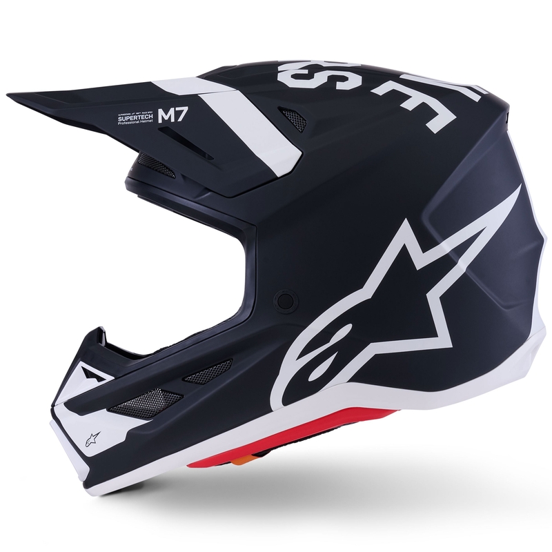 Motokros čelada Alpinestars SM7 Dasher mat črno-bela