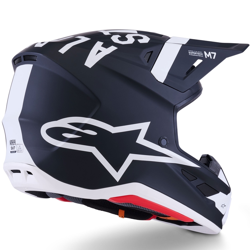 Motokros čelada Alpinestars SM7 Dasher mat črno-bela