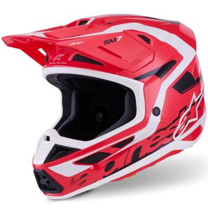 Motokros čelada Alpinestars SM7 Deed rdeče-črno-bela