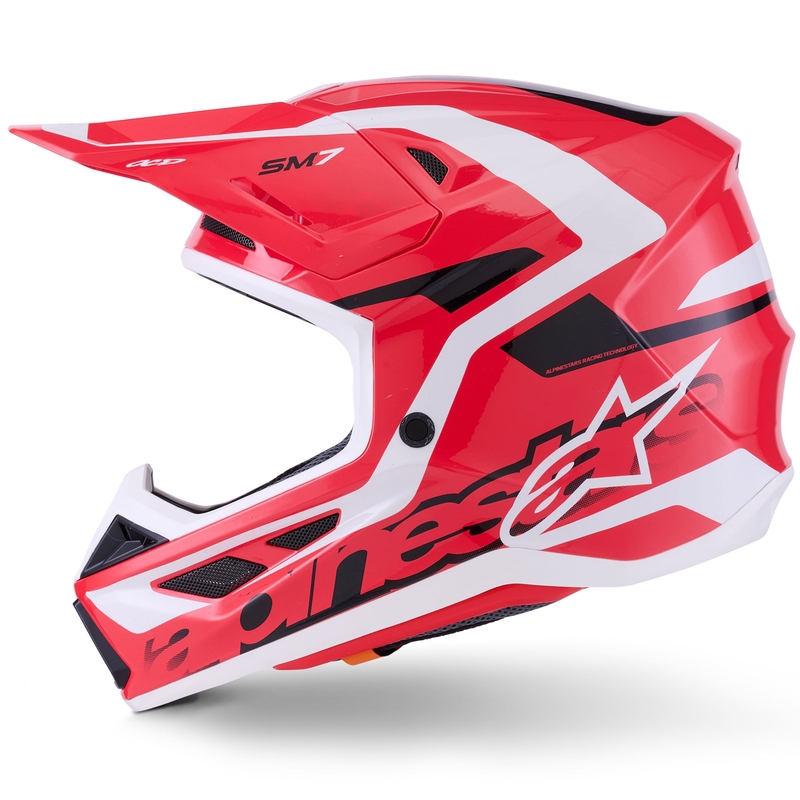Motokros čelada Alpinestars SM7 Deed rdeče-črno-bela