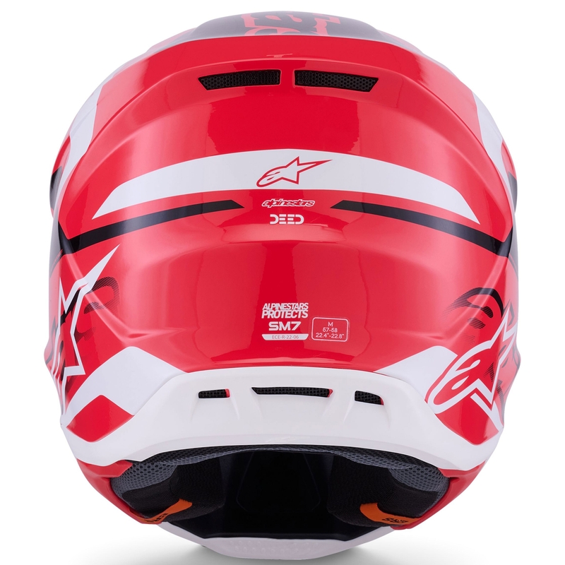 Motokros čelada Alpinestars SM7 Deed rdeče-črno-bela