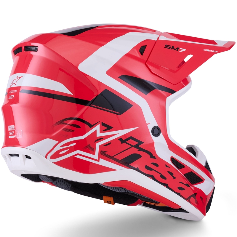 Motokros čelada Alpinestars SM7 Deed rdeče-črno-bela
