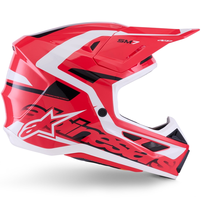 Motokros čelada Alpinestars SM7 Deed rdeče-črno-bela