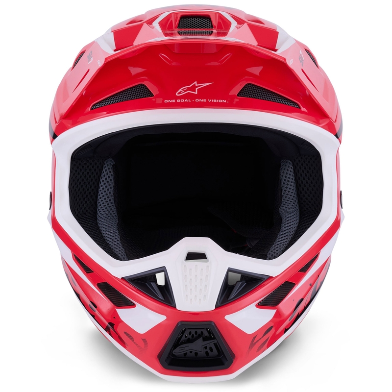 Motokros čelada Alpinestars SM7 Deed rdeče-črno-bela