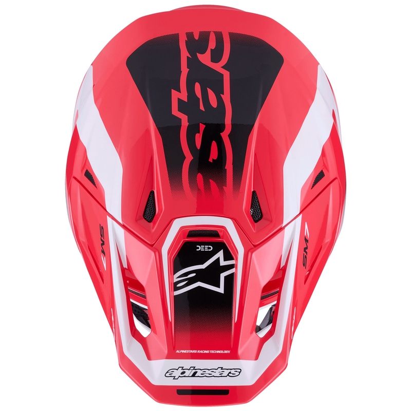 Motokros čelada Alpinestars SM7 Deed rdeče-črno-bela
