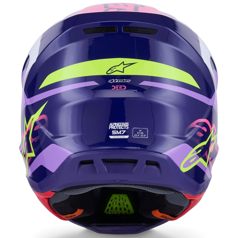 Motokros čelada Alpinestars SM7 Deed vijolično-roza-bela-fluo rumena