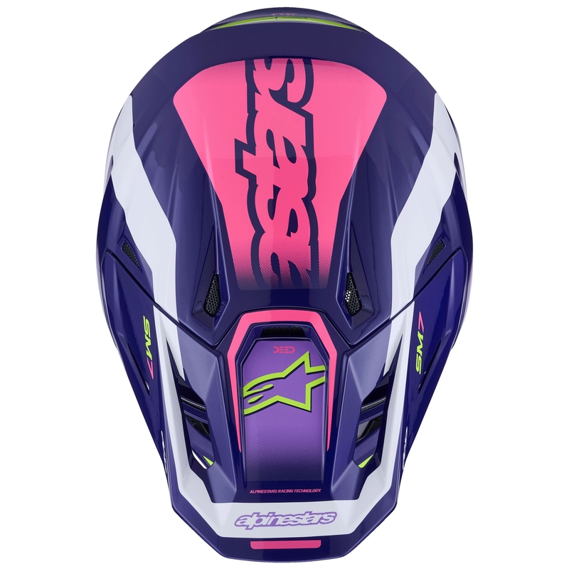Motokros čelada Alpinestars SM7 Deed vijolično-roza-bela-fluo rumena