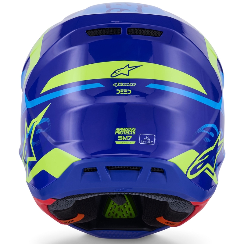 Motokros čelada Alpinestars SM7 Deed modro-fluo rumena